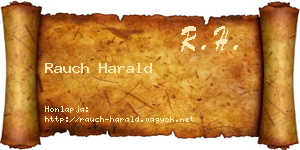 Rauch Harald névjegykártya